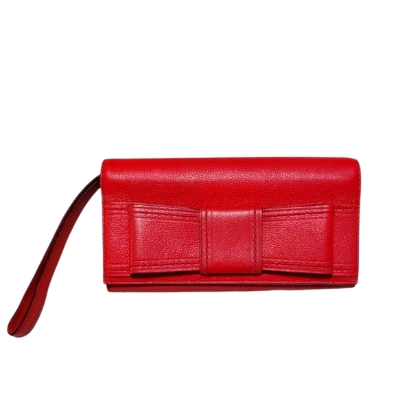 Kate Spade Red Bow Leather Convertible Wallet Wristlet - Picture 1 of 12